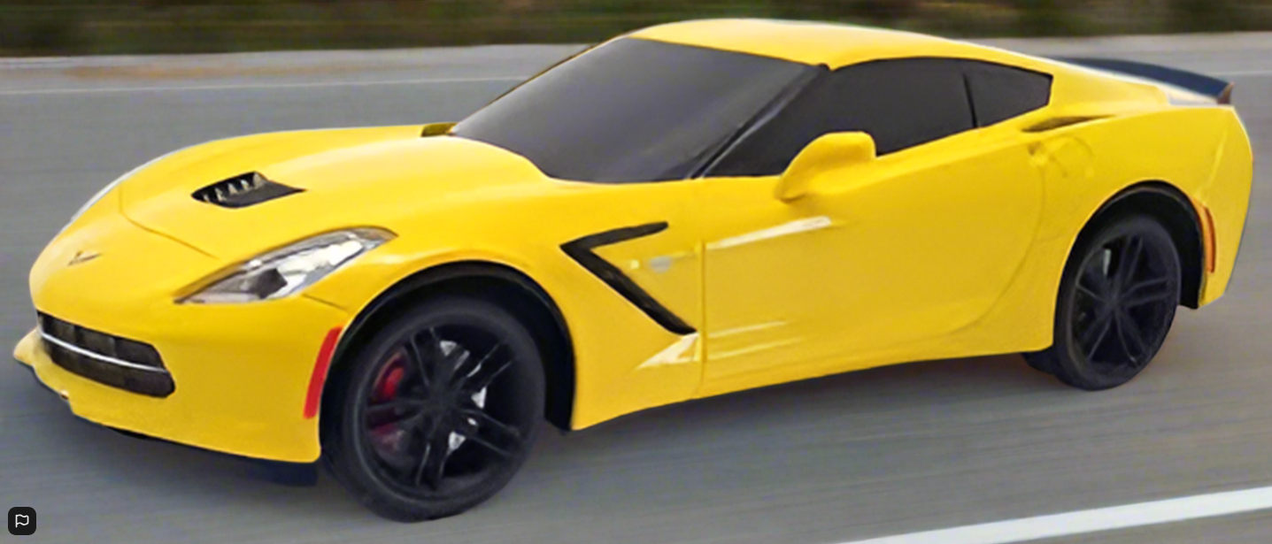 Corvette C7 1/24 Scale  Friction Push  Go Yellow Braha Friction Licensed Toy Car