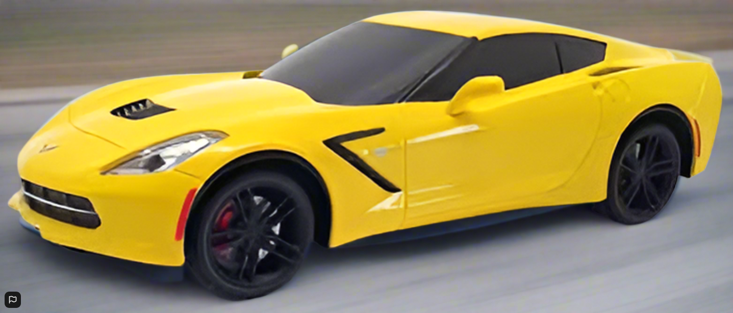 Corvette C7 1/24 Scale  Friction Push  Go Yellow Braha Friction Licensed Toy Car