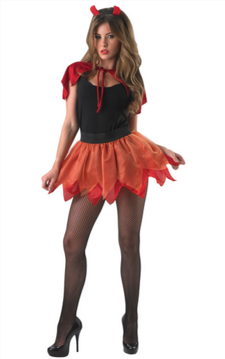 Devil Tutu Costume Set - (Adult Female) One Size Tutu Cape and Headband