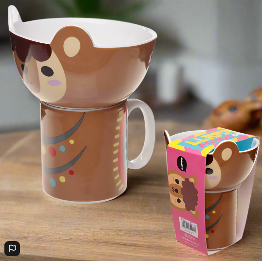 Children's Porcelain Mug and Bowl Set - Cute Llama