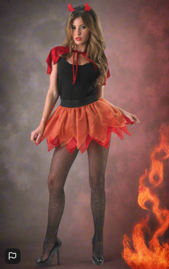 Devil Tutu Costume Set - (Adult Female) One Size Tutu Cape and Headband