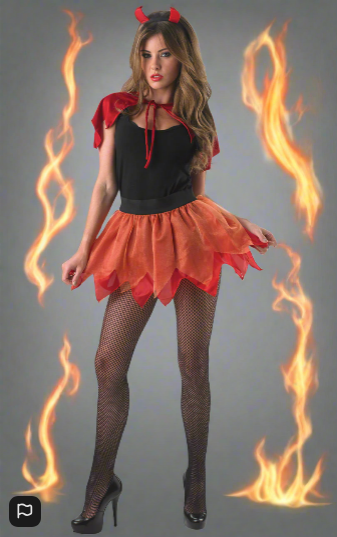 Devil Tutu Costume Set - (Adult Female) One Size Tutu Cape and Headband