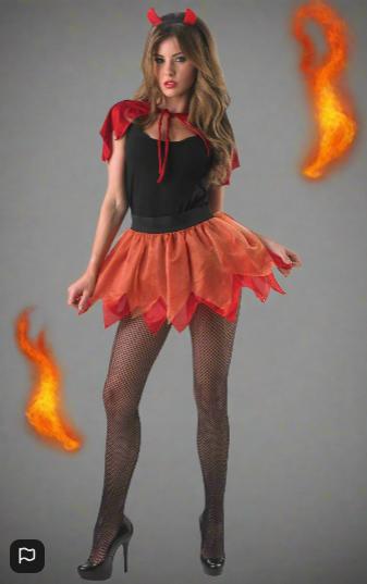 Devil Tutu Costume Set - (Adult Female) One Size Tutu Cape and Headband