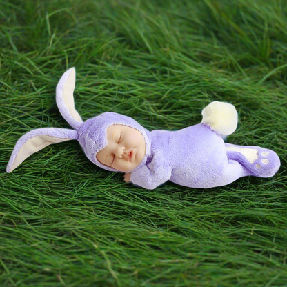 Anne Geddes 9" Lilac Baby Bunny Plush Doll - New In Box (NIB) Collector's Edition