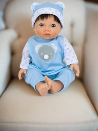 Tiny Treasures Baby Doll in Blue Bear Outfit 44cm