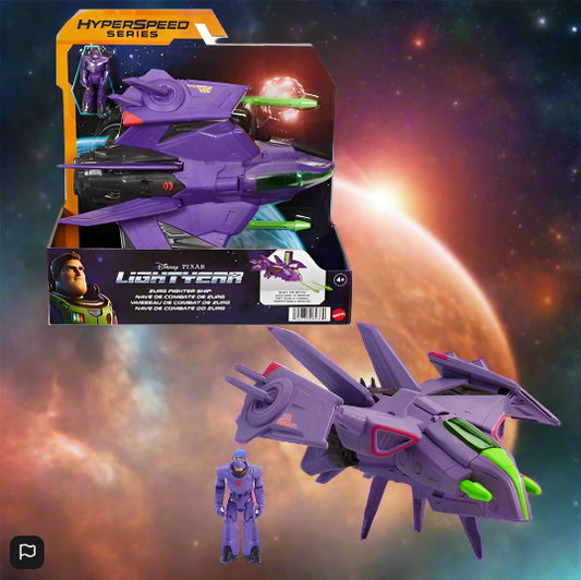 Disney Pixar Lightyear Hyperspeed Series Zurg Fighter Ship and Zurg