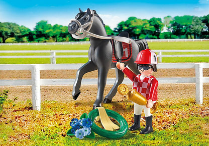 PLAYMOBIL  Country 9261- Horse Jockey Rosette And Trophy Action figure