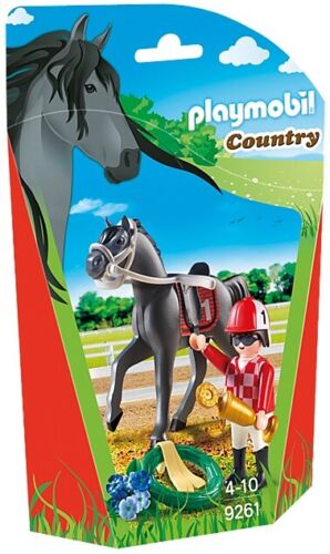 PLAYMOBIL  Country 9261- Horse Jockey Rosette And Trophy Action figure