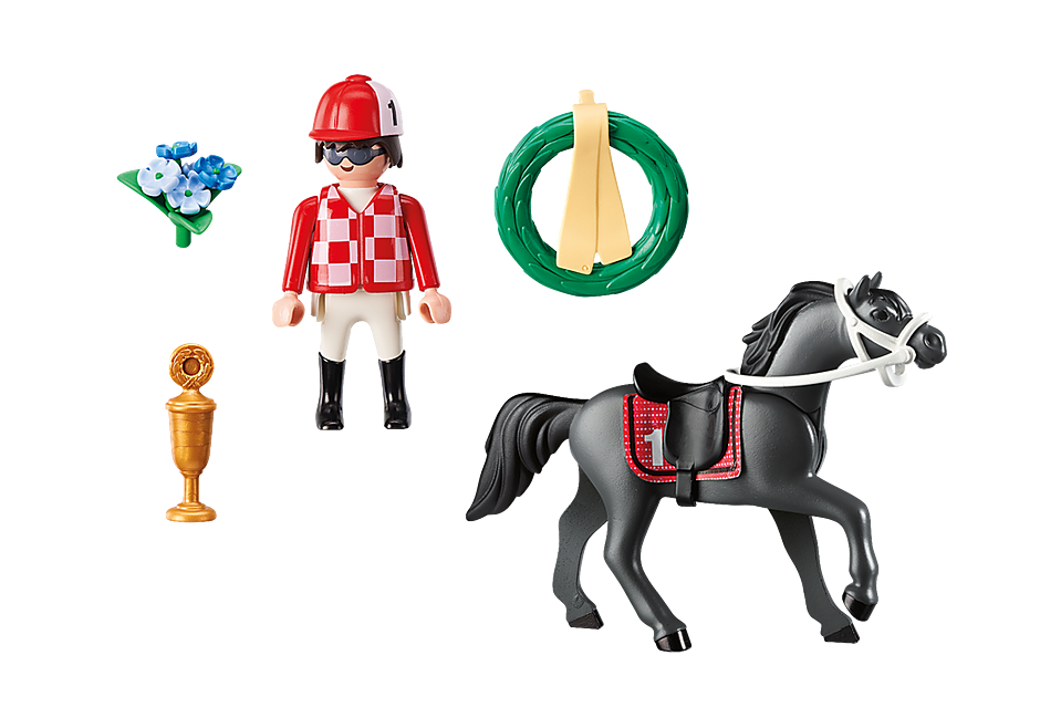 PLAYMOBIL  Country 9261- Horse Jockey Rosette And Trophy