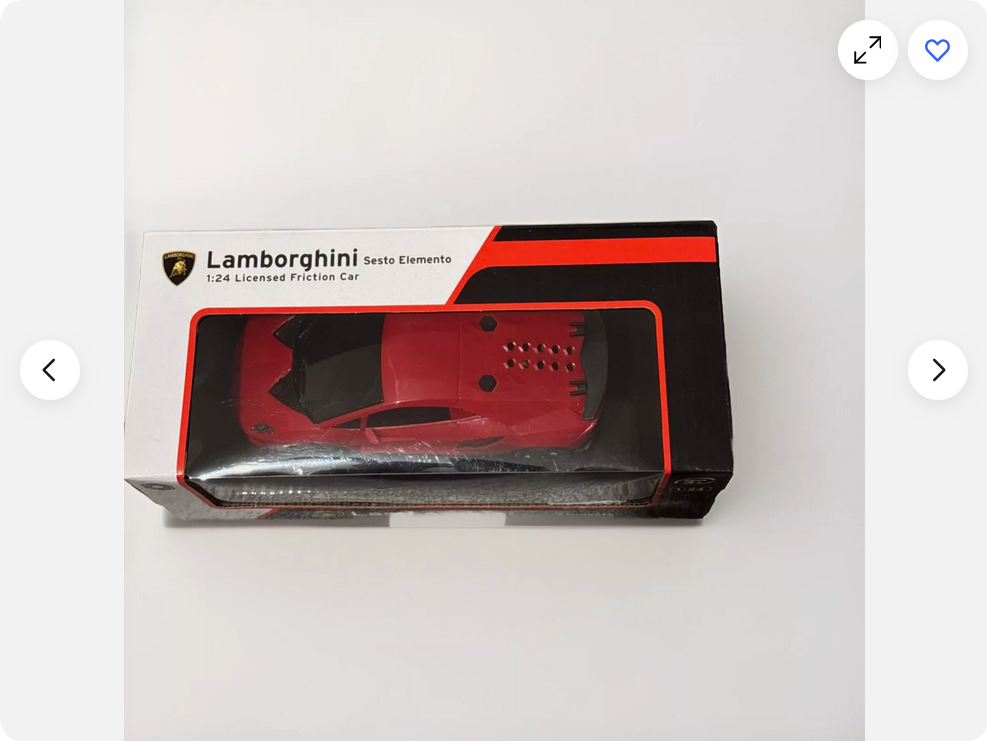 Lamborghini Sesto Elemento Red Car 1:24 Scale Licensed Friction Toy Car