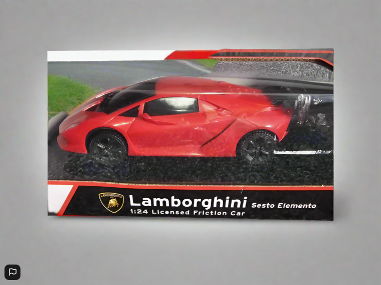 Lamborghini Sesto Elemento Red Car 1:24 Scale Licensed Friction Toy Car