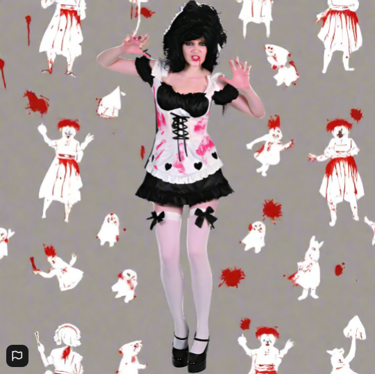 SPOOKTACULAR Bloody Maid Costume Small/Medium Dress And Headband