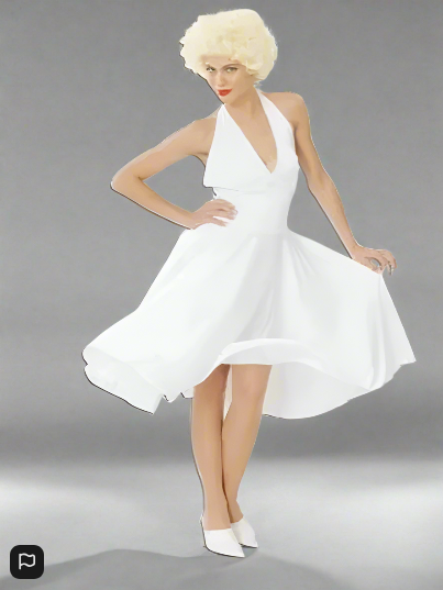 Costume For Adults Hollywood Glamour Girl Marilyn Monroe Ladies Dress One Size