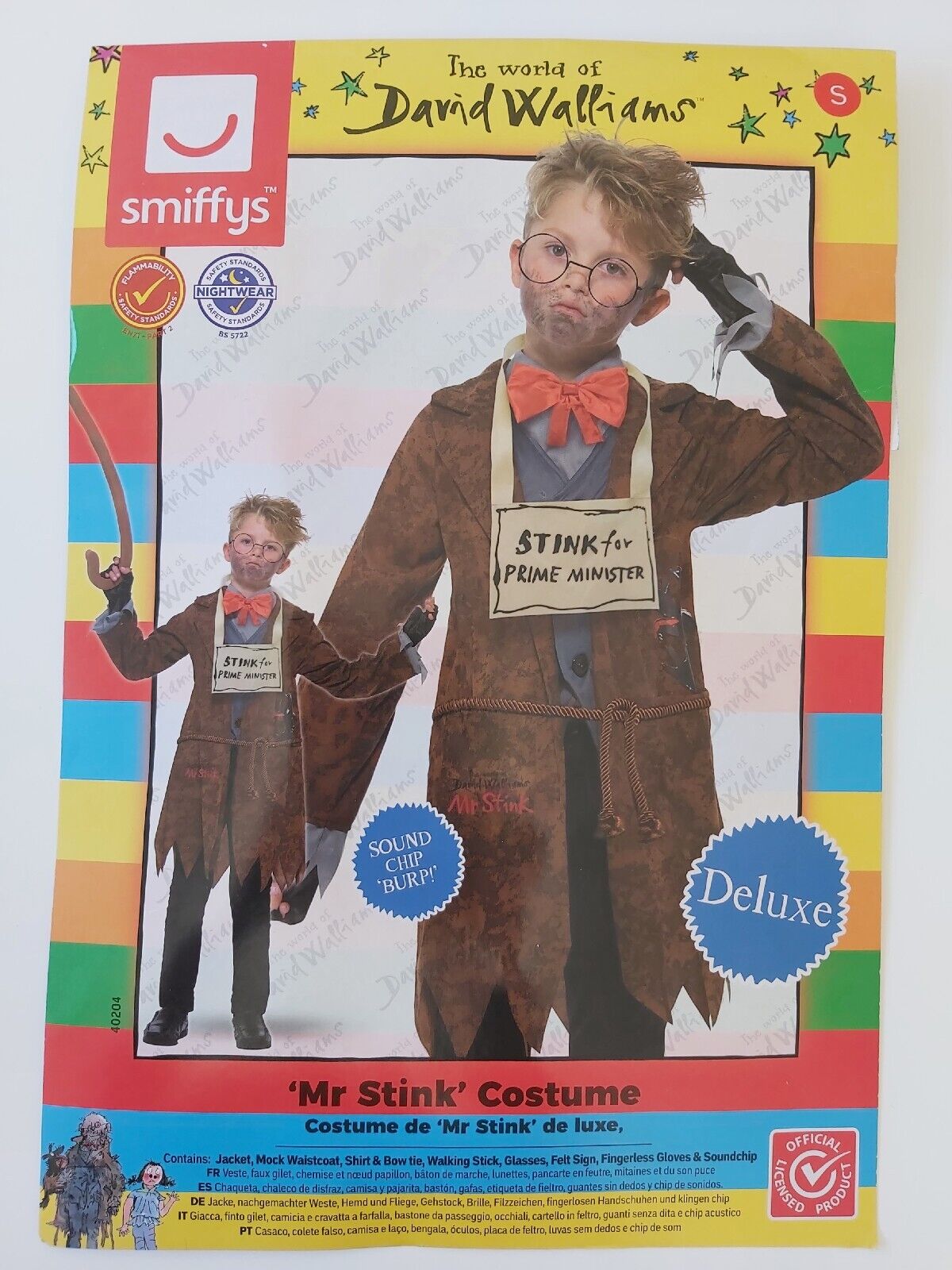 Childs David Walliams Mr Stink Deluxe Fancy Dress Boys Costume. Age 4-6 Years