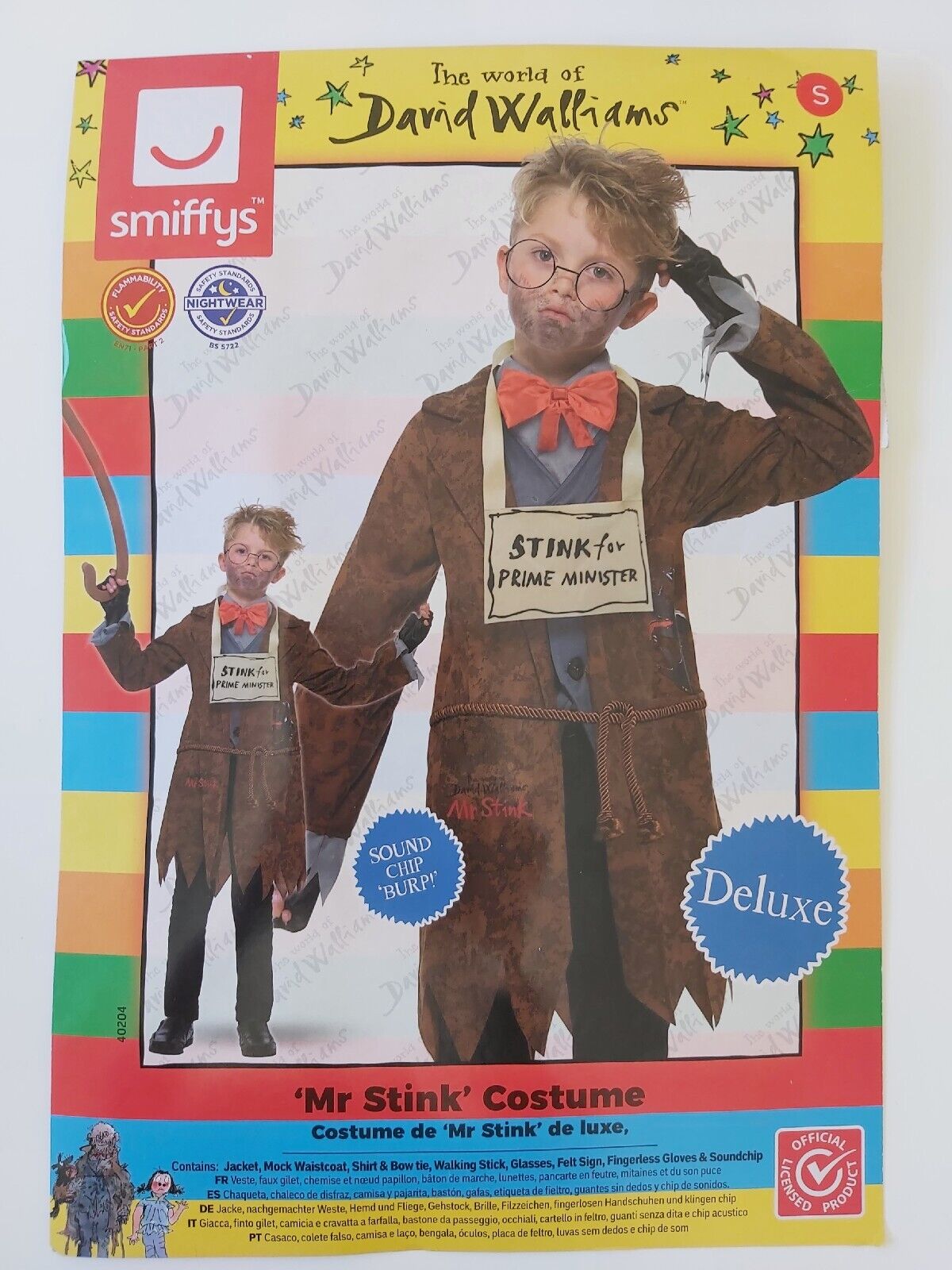 Childs David Walliams Mr Stink Deluxe Fancy Dress Boys Costume. Age 4-6 Years