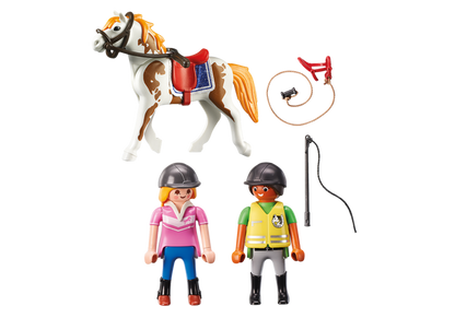 Playmobil Country 9258 Riding Instructor Horse & Student Action Figure