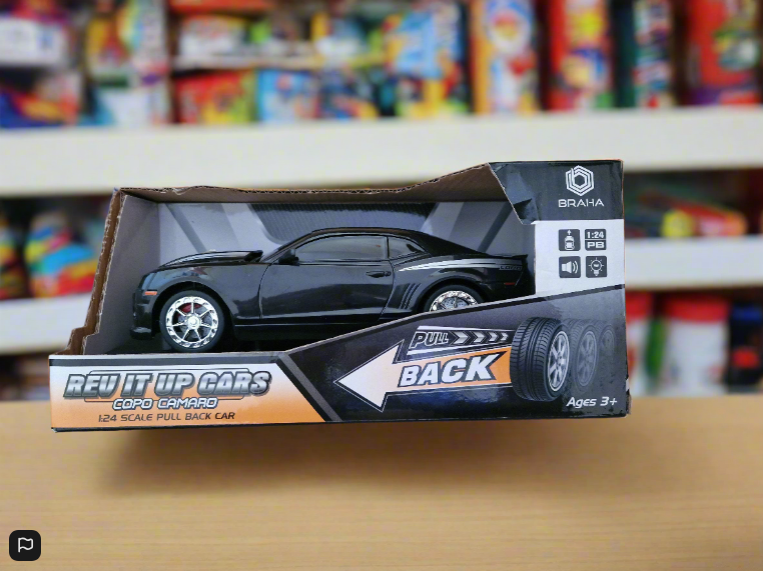 Copo Camaro Black 1:24 Scale Braha Rev It Up Toy Car