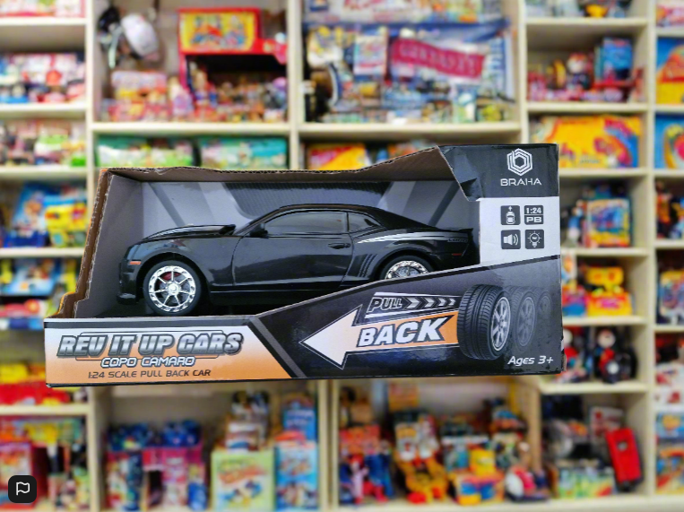 Copo Camaro Black 1:24 Scale Braha Rev It Up Toy Car