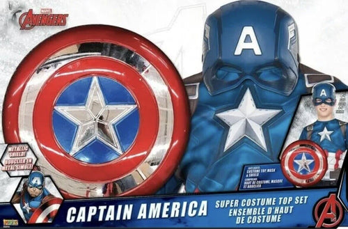 Marvel Captain America Medium Costume Top Set with Shield and Mask