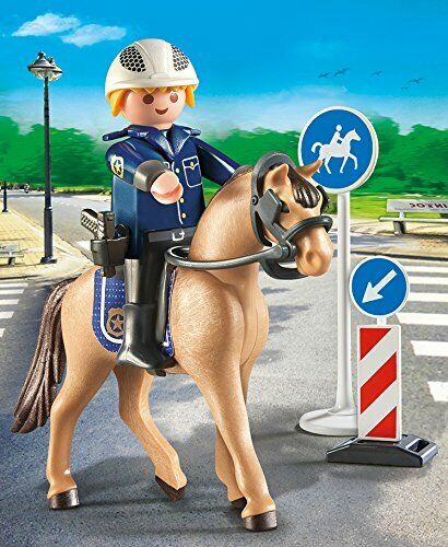 Playmobil Country Mounted Policeman and Horse with Road Signs 9260