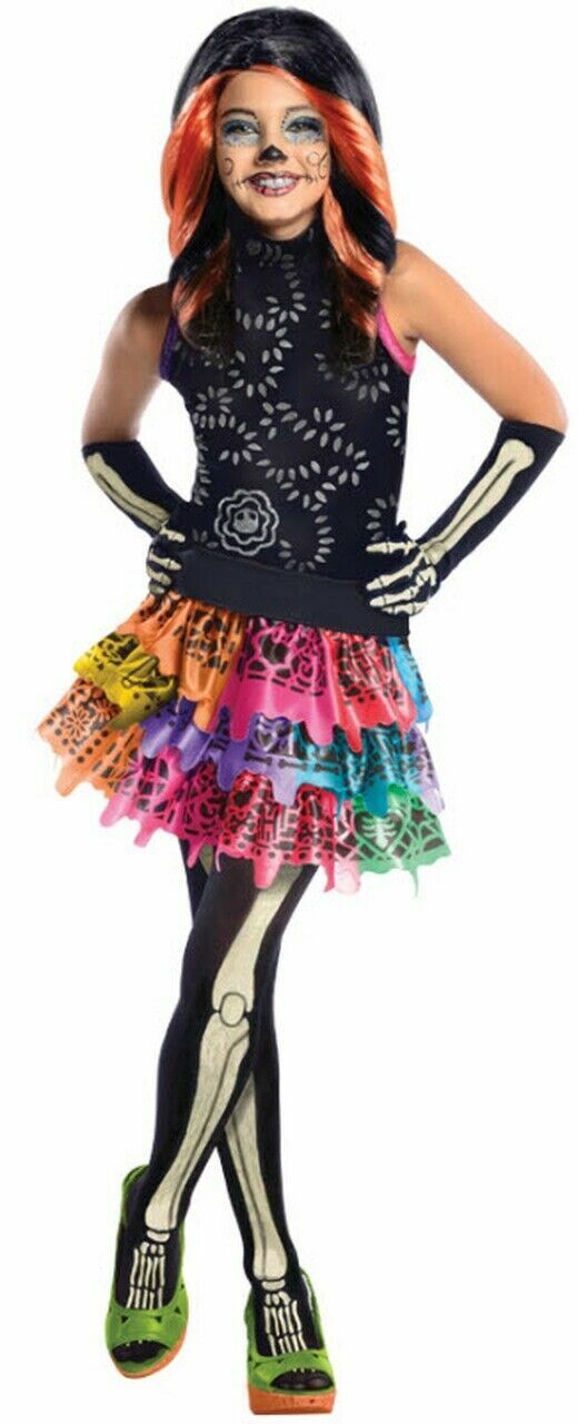 Girls Monster High Skelita Calaveras Fancy Dress Costume 3 To 4 Years