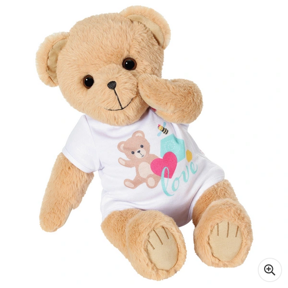 Baby Born Teddy Bear Plush With White Tshirt