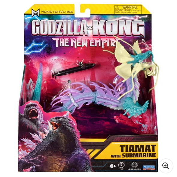 Godzilla x Kong: The New Empire 15cm Tiamat Dinosaur Figure with Submarine Accessory