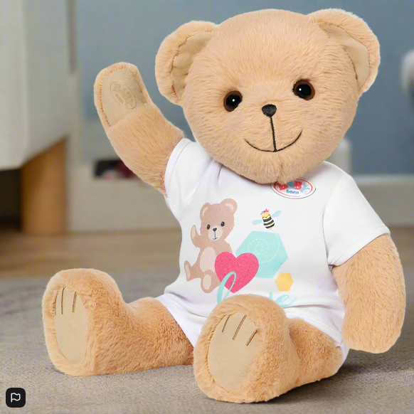 Baby Born Teddy Bear Plush With White Tshirt