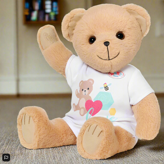 Baby Born Teddy Bear Plush With White Tshirt