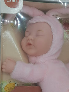 Anne Geddes 9 inch Baby Pink Bunny Doll - Bean Filled Soft Body Collection
