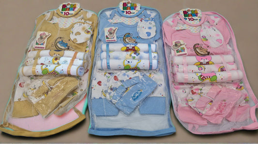 10 Piece Baby Sets Pink Blue Neutral