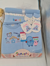 Load image into Gallery viewer, 8 Piece Baby Blanket And Clothing Set Blue Neutral Or Pink