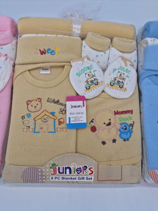 8 Piece Baby Blanket And Clothing Set Blue Neutral Or Pink
