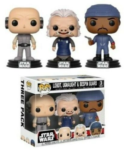 Funko Pop Movies Starwars Lobot Ugnaught & Bespin Guard 3 Figure Pack