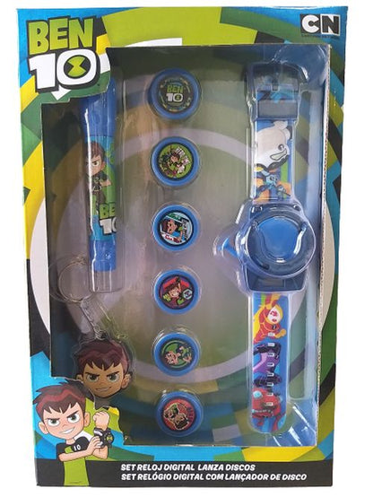 Ben 10 Set hodinky 6 disků Svítilna a klíčenka