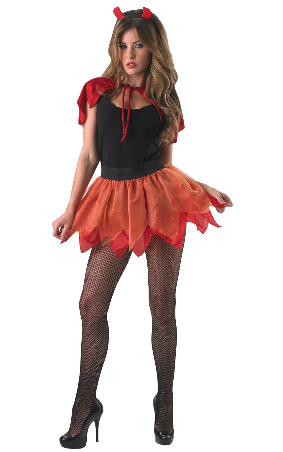 Devil Tutu Costume Set - (Adult Female) One Size Tutu Cape and Headband