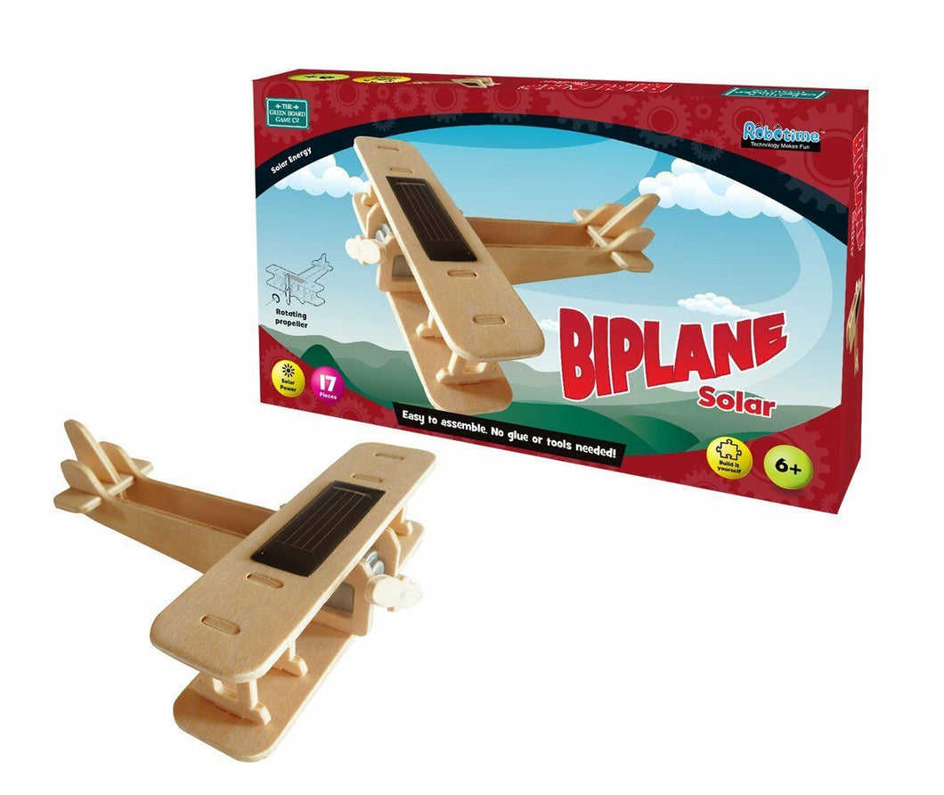 Solar Biplane 17 Pieces No Glue Or Tools Needed