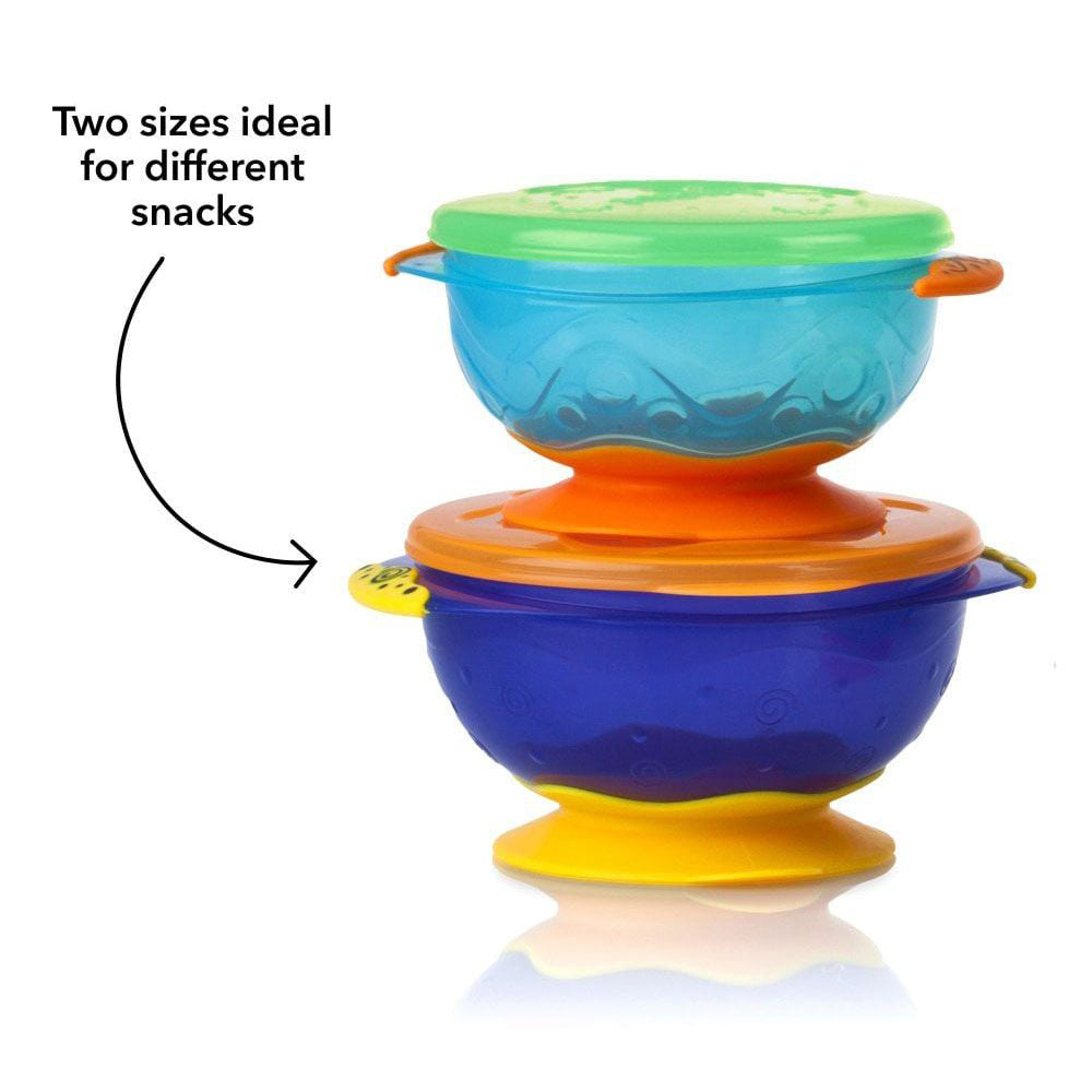 Nuby Stackable Suction Bowls 2Pk