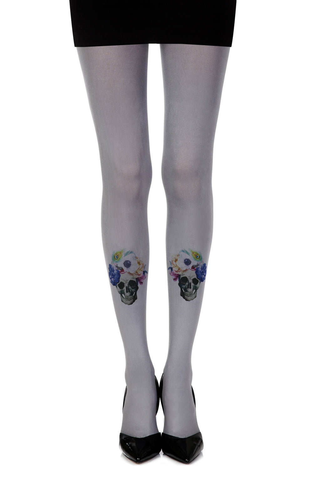 Zohara "Guns And Roses" Grey Print Tights