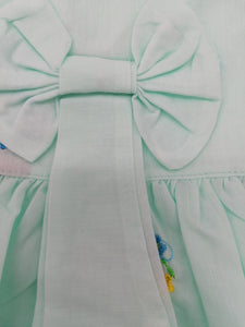 Pěkné dívčí vyšívané bavlněné šaty s kalhotami délka 15 palců (40 cm) 2 barvy