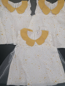 Stylové holčičí šaty se srdcem a límečkem 3 různých velikostí