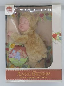 Panenka Anne Geddes 9palcová Baby Light Brown Bear Panenka - kolekce měkkého těla s fazolemi