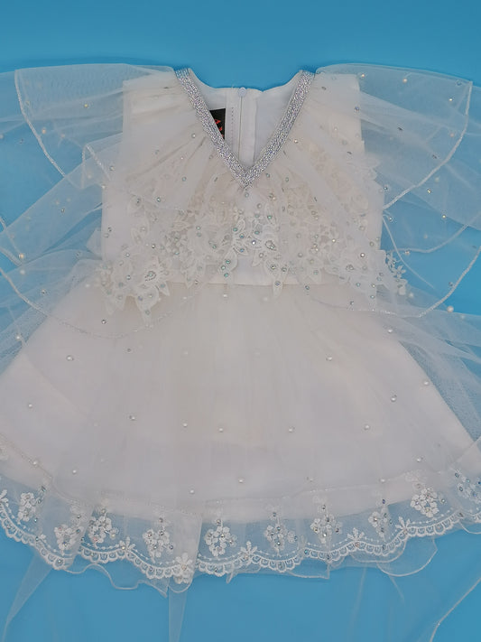 Beautiful Embroidered Christening/Wedding Baby Girls Dress 4 Sizes