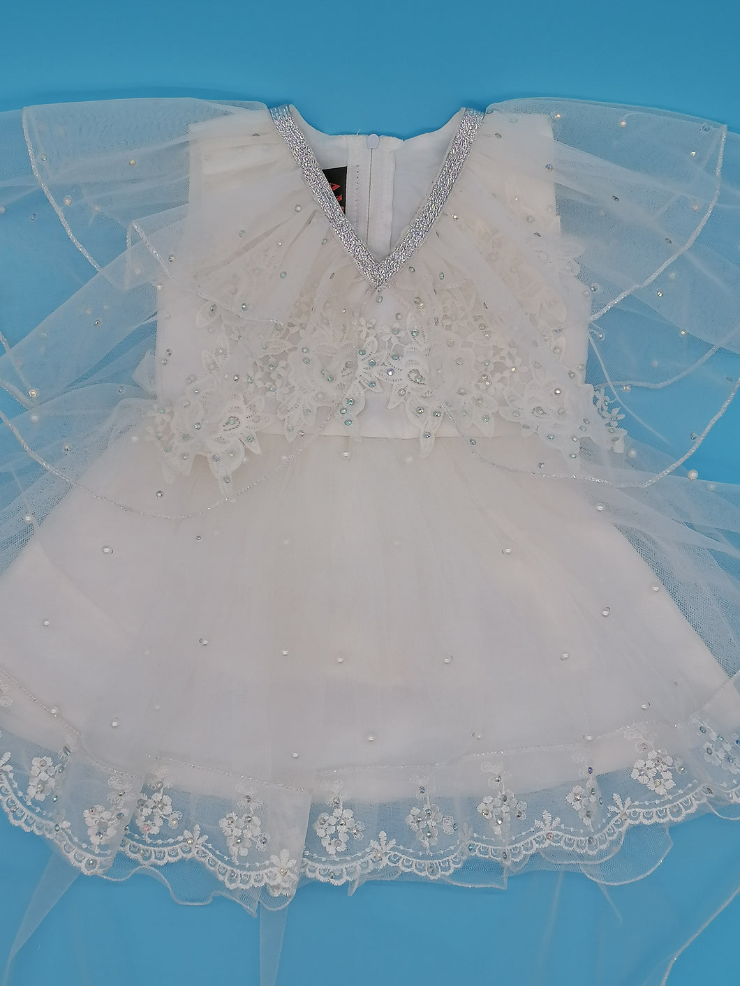 Beautiful Embroidered Christening/Wedding Baby Girls Dress 4 Sizes