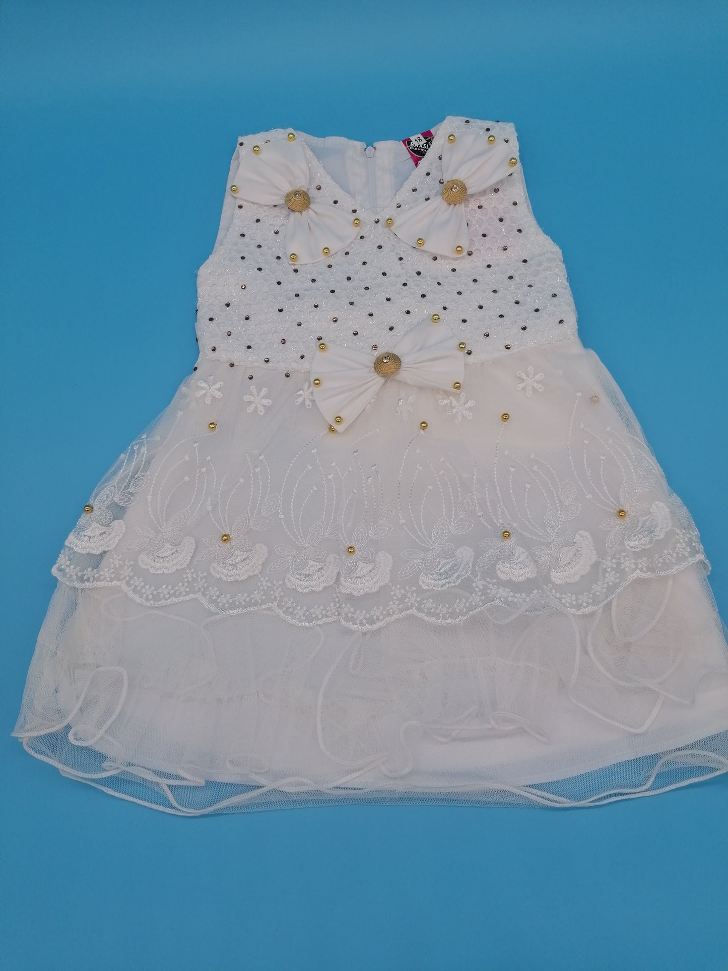 Gorgeous Embroidered Christening/Wedding Baby Girls Dress 3 Sizes