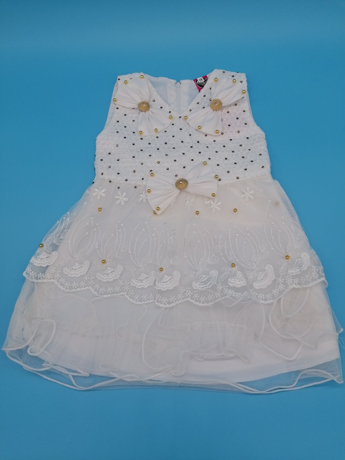 Gorgeous Embroidered Christening/Wedding Baby Girls Dress 3 Sizes