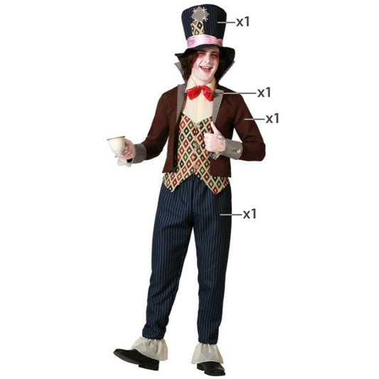 Costume for Adults Crazy Female Milliner trousers jacket hat bowtie