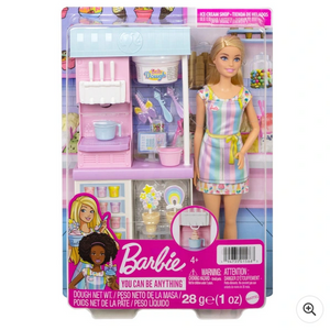 Barbie zmrzlina Blonďatá panenka a herní sada