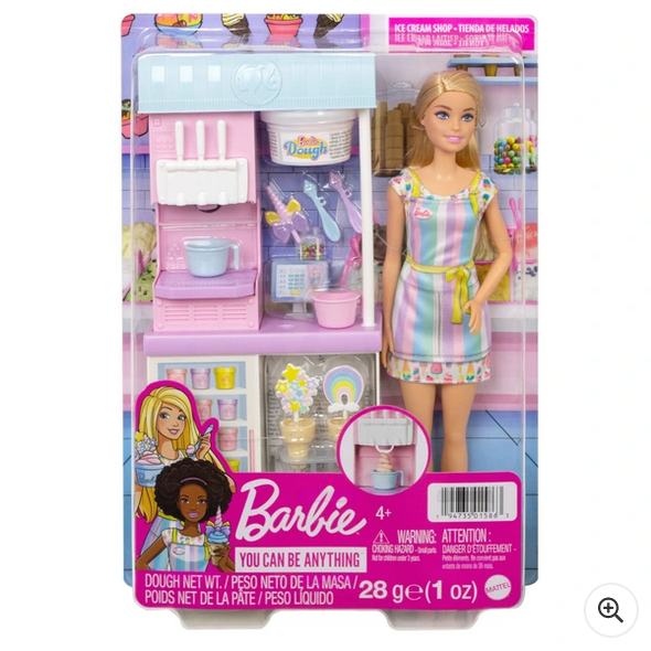 Barbie zmrzlina Blonďatá panenka a herní sada