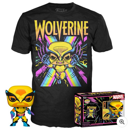 Funko POP! Marvel Trička X-Men – Wolverine (Blacklight) POP (Tee: střední velikost pro dospělé)